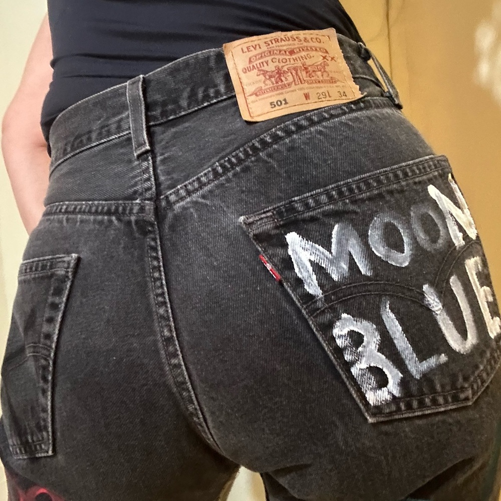 Guernika Levi’s 501 Hand-Painted Jeans Reworked Art Denim Collectible 29x34 RARE - Picture 14 of 16